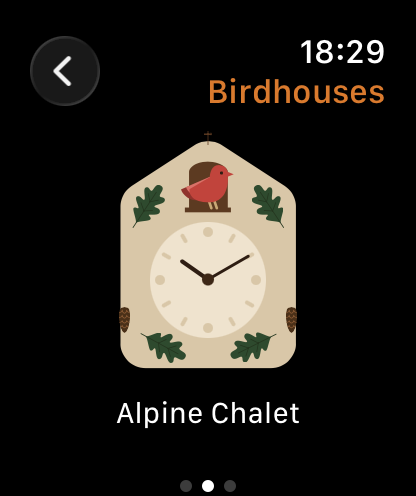 The Alpine Chalet birdhouse style in the app's style picker